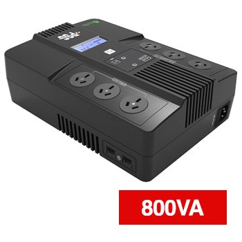 PSS, Eco Series, 800 VA Powerboard UPS, 3 x 240V UPS Outlets, 3 x 240V Surge Protected Outlets, Built-in USB Charger, 190(W) x 270(H) x 90(D)mm