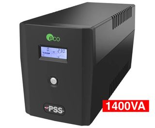 PSS, Eco Series, 1400 VA True line interactive UPS, Power filtering (lightning and surge protection), Short circuit/overload protection, Power management software, 149.3(W) x 162(H) x 338(D)mm