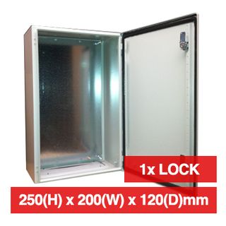 PSS, Enclosure, Metal, Beige, Weather resistant, IP66 rated, 250(H) x 200(W) x 120(D)mm, With cabinet lock