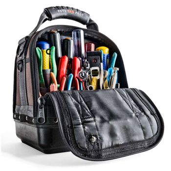 VETO PRO PAC, Contractor Series, Large HVAC technician tool bag, Closed style, 20 tiered pockets, 2 zippered pockets, Weather resistant base & fabric, 254(L) x 203(W) x 318(H)mm