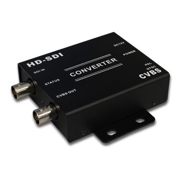 XTENDR, HD-SDI to CVBS converter, HD-SDI 1080P input, CVBS composite video output, 88(L) x 89(W) x 23(H)mm, 12V DC. 300mA (max)
