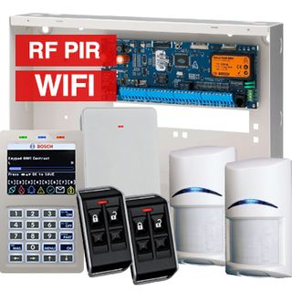 BOSCH, Solution 6000, Wireless alarm kit, Inc CC610PB panel, CP737B Wifi Prox LCD keypad, 2x RFPR-12  wireless PIR detectors, RFRC-STR2 Radio receiver, 2x RFKF-FB transmitters