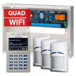 BOSCH, Solution 6000, Alarm kit, Includes CC610PB panel, CP737B Wifi Prox LCD keypad, 3x ISC-BPQ2-W12 Quad PIR detectors