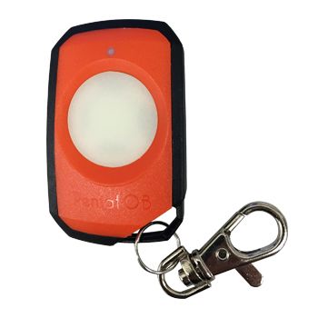 ELSEMA, PentaFOB Transmitter, 1 Channel, Large button, Hand held pendant/keyring, 433 MHz FM signal, Includes 3.3V battery, Orange