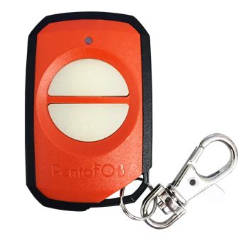 ELSEMA, PentaFOB Transmitter, 2 Channel, ORANGE, Hand held pendant/keyring, 433 MHz FM signal, Includes 3.3V battery.