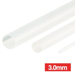 NETDIGITAL, Heat shrink tubing, White, 3.0mm, 1.2m length, 2:1 shrink ratio,
