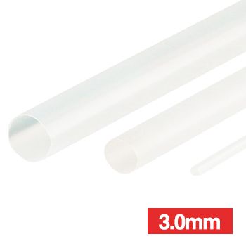 NETDIGITAL, Heat shrink tubing, White, 3.0mm, 1.2m length, 2:1 shrink ratio,
