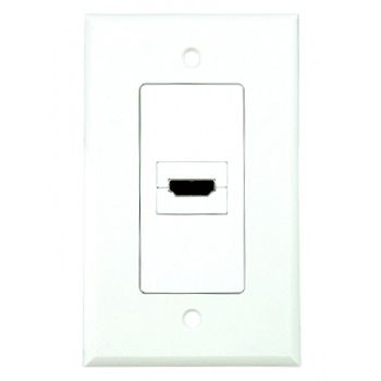 NETDIGITAL, HDMI Single Wall plate, HDMI standard socket to HDMI right angle socket, No wiring required,