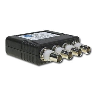 EQL, Teleconnect, Balun, 4x Video RJ45 Jacks + Power down each Cat5 via 3x pair , Bulkhead mounting, BNC female to  RJ45 jack (4x out), (Passive),