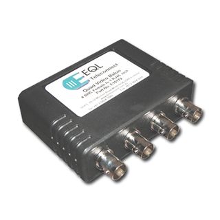 EQL, Teleconnect, Balun, 4x Video, Wall mountable slim line case, BNC female to RJ45 jack, (Passive),