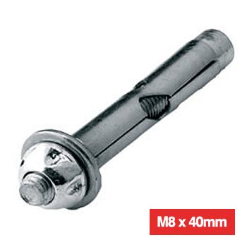 PROLOK, Security screw, Kinmar removable sleeve anchor, M8 x 40mm, 2 way, Galvanised, Pack of 10, Requires driver socket KM6R,