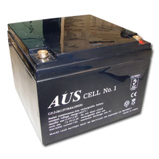 BATTERY, 12 Volt 26 AH sealed lead acid, Dimensions (not inc. terminals) 165(W)mm x 174(D)mm x 124(H)mm,