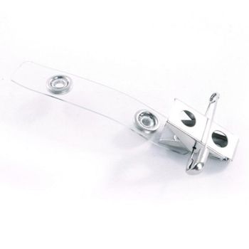 NETDIGITAL, Card attachment, Alligator clip, Metal, Holed, With safety pin, PVC U-strap and raised snap, Min order of 100x