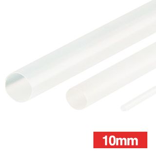 NETDIGITAL, Heat shrink tubing, White, 10.0mm, 1.2m length, 2:1 shrink ratio,