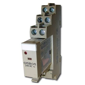 OMRON, Relay, 24V AC, DPDT, 240V AC 5A contacts with barrier isolation, Includes 1078YK base,