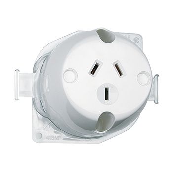 CLIPSAL, Surface mount socket, Back wired with looping terminal, 240V AC outlet,