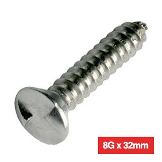 PROLOK, Security screw, Clutch head, Countersunk , Self tapper, 8 gauge (4.2mm) x 32mm, 1 way, AB type thread, 304 stainless steel, Pack of 100,