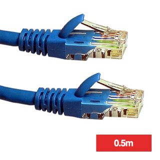 XTENDR, Patch lead, Cat5E with RJ45 connectors, 0.5m cable length, Blue,