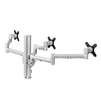 ATDEC, Systema, Monitor bracket, Triple articulated arm, 400mm post, Matt silver, Bolt or clamp, Includes 2 x AWM-A71-S, 1 x AWM-P40-S & 1 x AWM-A46-S, (1 X AWM-FB-S (bolt) or 1 x AWM-FF-S (clamp)