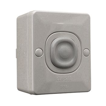 CLIPSAL, Bell press mech enclosure, Grey, Weather proof, Includes rubberised cover, NO MECH INCLUDED,