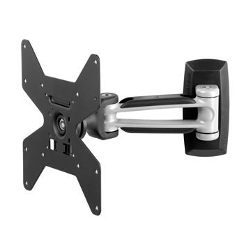 ATDEC, Telehook, Monitor bracket, Wall mount, articulated & swing arm, Black/Silver, 25kg holding force,