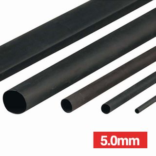 NETDIGITAL, Heat shrink tubing, Black, 5.0mm, 1.2m length, 2:1 shrink ratio,