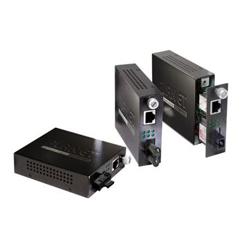 PLANET, Ethernet Over Fibre Converter, 10/100 TX/RX, 100Base-FX, ST connection suits multimode fibre, 2km, Smart web interface,