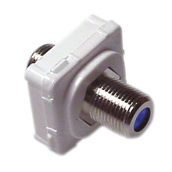 DATAMASTER, 'F' Type mech, Double 'F' Type socket front and rear, White mech, Suit Datamaster & Clipsal Plate,