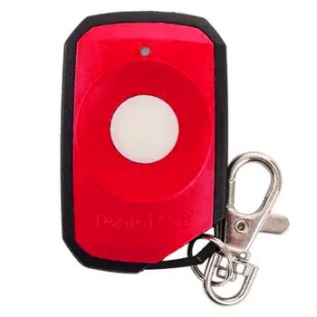 ELSEMA, PentaFOB Transmitter, 1 Channel, Small button, Hand held pendant/keyring, 433 MHz FM signal, Includes 3.3V battery, Red,