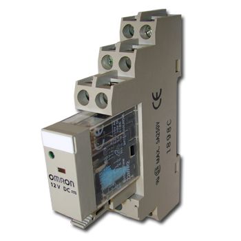 OMRON, Relay, 12V DC, DPDT, 240V AC 5A contacts with barrier isolation, Includes 1078YK base,