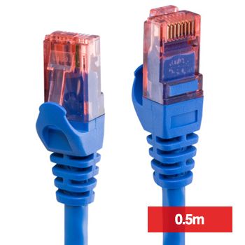 NETDIGITAL, Patch lead, Cat6A with RJ45 connectors, 0.5m cable length, Blue,