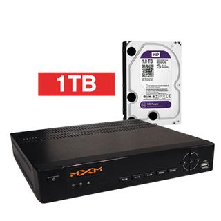 MAXIM, HD-IP NVR, 4 channel POE (802.3af), inc 1TB HDD, 100fps (1080p) record speed, VMD, USB/Network backup, Ethernet, 2x USB2.0, HDMI/VGA, Mouse, IR Remote, Smartphone