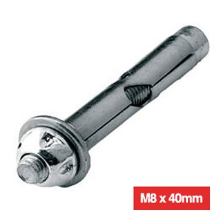 PROLOK, Security screw, Kinmar removable sleeve anchor, M8 x 40mm, 2 way, Zinc plated, Pack of 10, Requires driver socket KM6R,