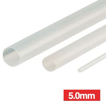 NETDIGITAL, Heat shrink tubing, Clear, 5.0mm, 1.2m length, 2:1 shrink ratio,