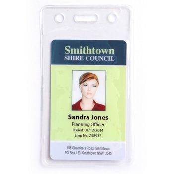 NETDIGITAL, Card holder, Flexible, Single sleeve, Clear, Portrait, Outer: 66(W) x 114mm(H), Inner: 60(W) x 110(H)mm, Ideal for single or back to back proximity/photo ID/smart cards