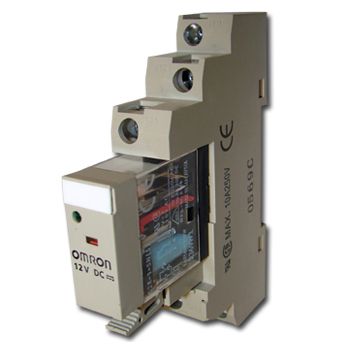 OMRON, Relay, 12V DC, SPDT, 240V AC 10A contacts with barrier isolation, Includes 1078YK base,