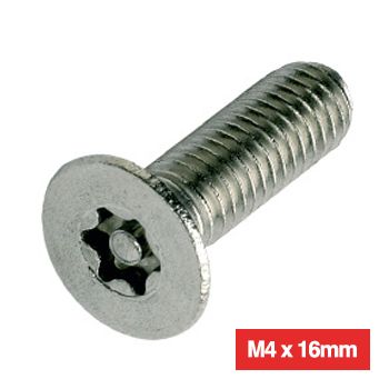 PROLOK, Security screw, Resytork countersunk, Machine screw, M4 x 16mm, 2 way, 304 stainless steel, Pack of 25, Includes driver,