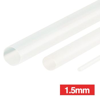 NETDIGITAL, Heat shrink tubing, White, 1.5mm, 1.2m length, 2:1 shrink ratio,
