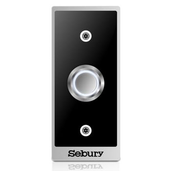 SEBURY, Exit Switch plate, Stainless steel, Architrave , Black finish, With stainless steel illuminated push button, N/O and N/C contacts,