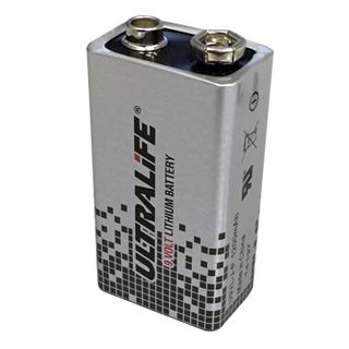 BATTERY, Ultralife 9 Volt lithium,