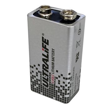 BATTERY, Ultralife 9 Volt lithium,