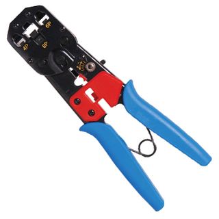 NETDIGITAL, Crimp tool, Modular connectors, Ideal for 8 way modular plugs (RJ11/12/45), In built cutter, In built stripper with stops for correct stripping length,
