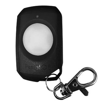 ELSEMA, PentaFOB Transmitter, 1 Channel, Large button, Hand held pendant/keyring, 433 MHz FM signal, Includes 3.3V battery, Black,