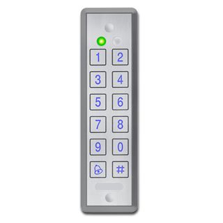ROSSLARE, Keypad and Reader, Slimline, Stainless Steel, Vandal & corrosion resistant, Wiegand 26 and 30 bit formats, Backlit keys, Optical tamper switch, Grey, IP67 rated, 5-16V DC,