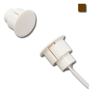 TAG, Reed switch (magnetic contact), Steel door, Flush (recessed) mount, Brown, N/C, 1" (25.4mm) diameter x  0.84" (21.34mm) length, 1 1/2" (38.1mm) wide gap, 12" (304.8mm) leads,