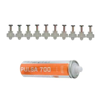 RAMSET, Pulsa pins, Soft washered, 500 X 20mm and pulsa fuel cell pack, Suits hard concrete & steel, Used for pre drilled PVC fittings,