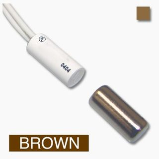 TAG, Reed switch (magnetic contact), Mini direct magnet, Flush (recessed) mount, Brown, N/C, 1/4" (6.35mm) diameter x  1" (25.4mm) length, 3/4" (19.05mm) gap, 12" (304.8mm) leads,