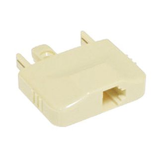 TELEMASTER, Telephone plug adaptor, Modular, Adapts 6P4C modular plugs to 606 telephone plugs, RJ12 or RJ45 to 606, Ivory,