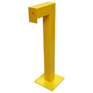 NETDIGITAL, Universal stand alone single bollard, Yellow, 1mt high, 1 x Face plate 140 x 100mm, Powder coated, Galvanised, Ideal for keypad, prox reader, key switch or surface mount intercoms,