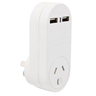 CABAC, Power board, Single 240V outlet + 2 USB outlets, Slimline design, Surge protection,